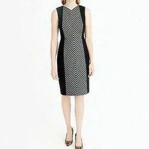 J.Crew: Striped Tweed Sleeveless Wool Sheath Dress | Black Dusk  Size 10.